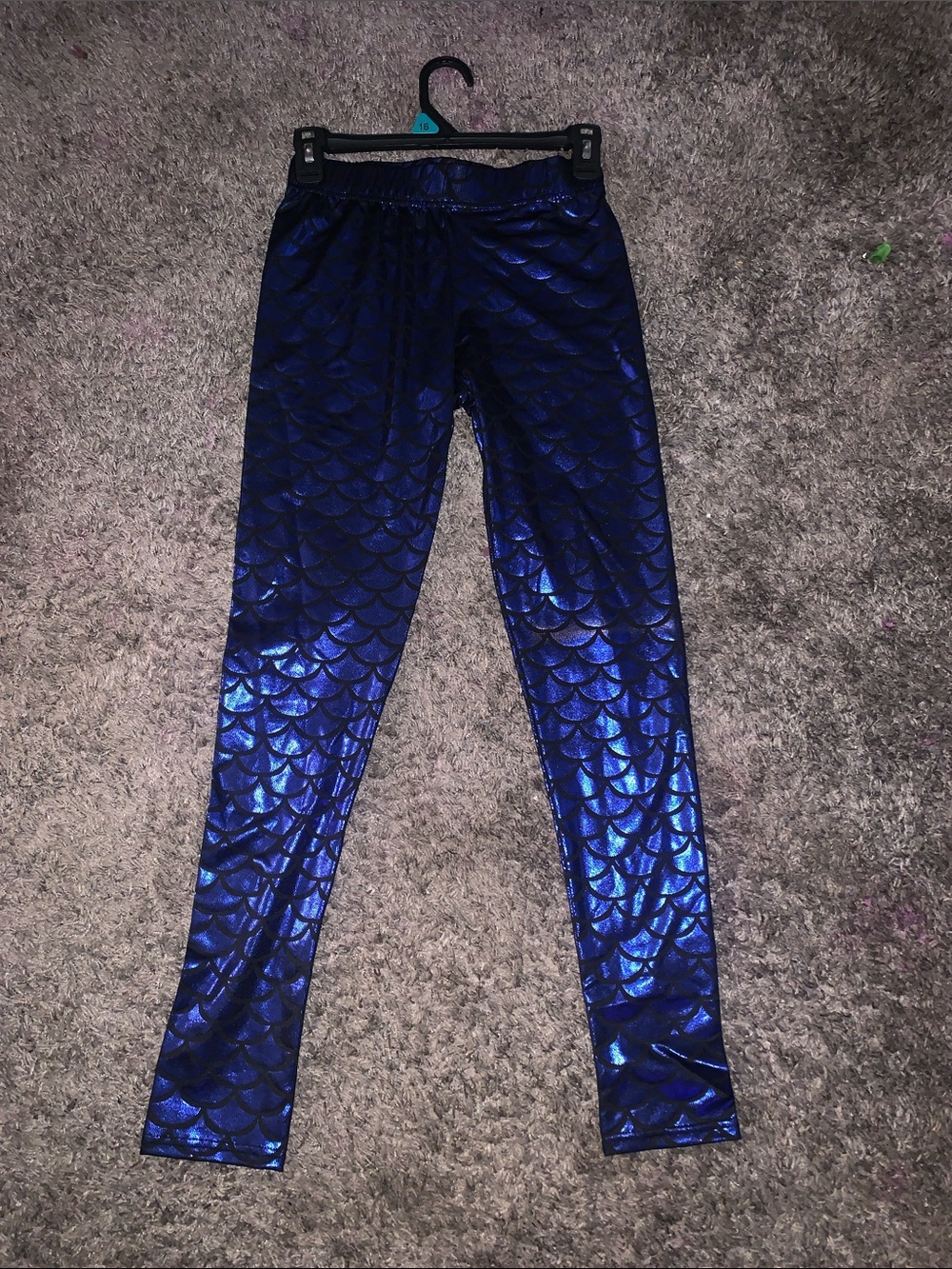 Metallic Mermaid Scale Women's Jeans - Blue